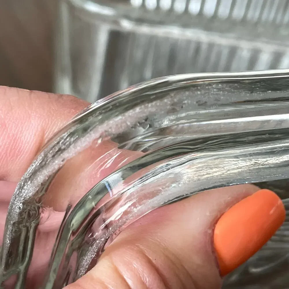 Vintage Federal Glass Refrigerator Dish Ribbed Clear Glass Fruit Lid READ Dscpt